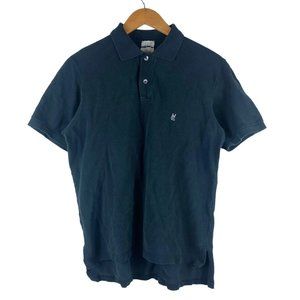 Helmut Lang Vtg Y2K Black Embroidered Logo Made in Italy Polo Shirt Medium